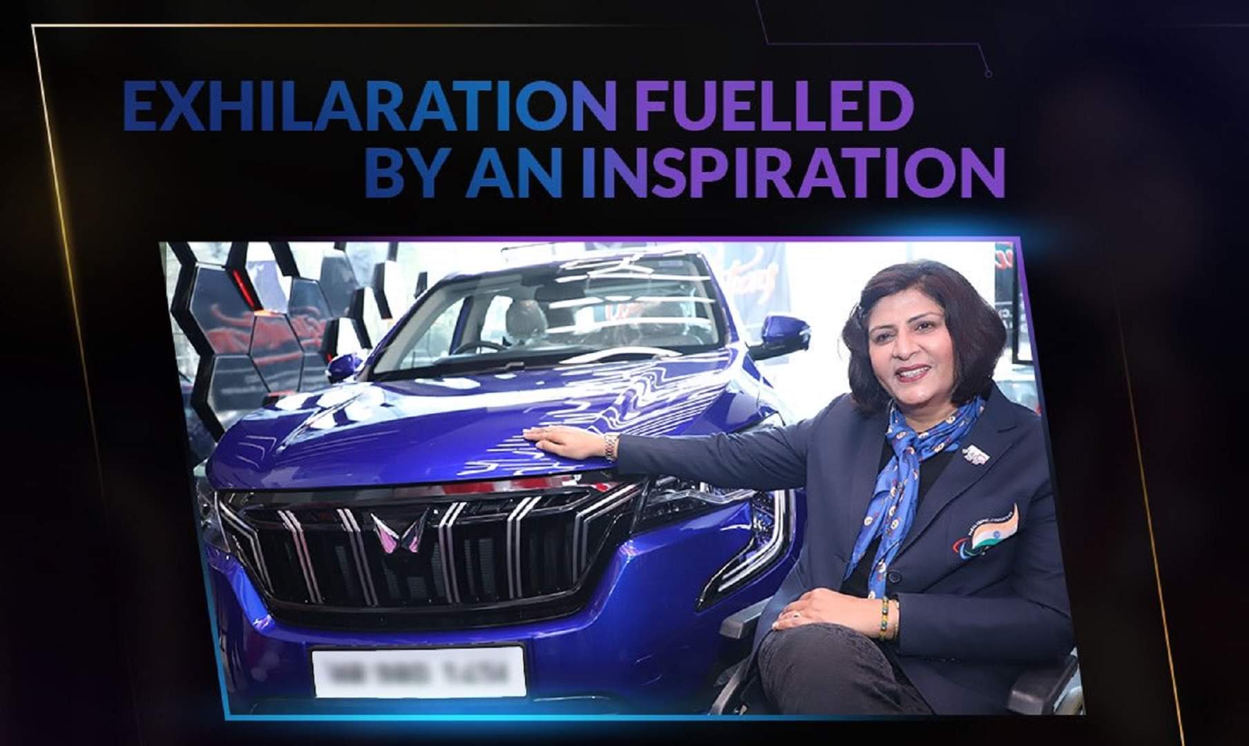 Custom Made Mahindra XUV700 Delivered to Deepa Malik Mahindra XUV700 Modified Deepa Malik Paralympic Anand Mahindra