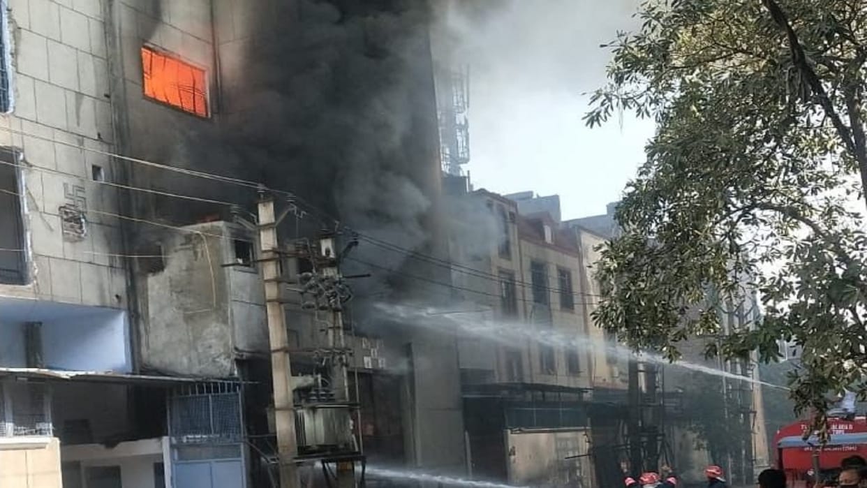 fire broke out at factory in north Delhi Narela Industrial Area