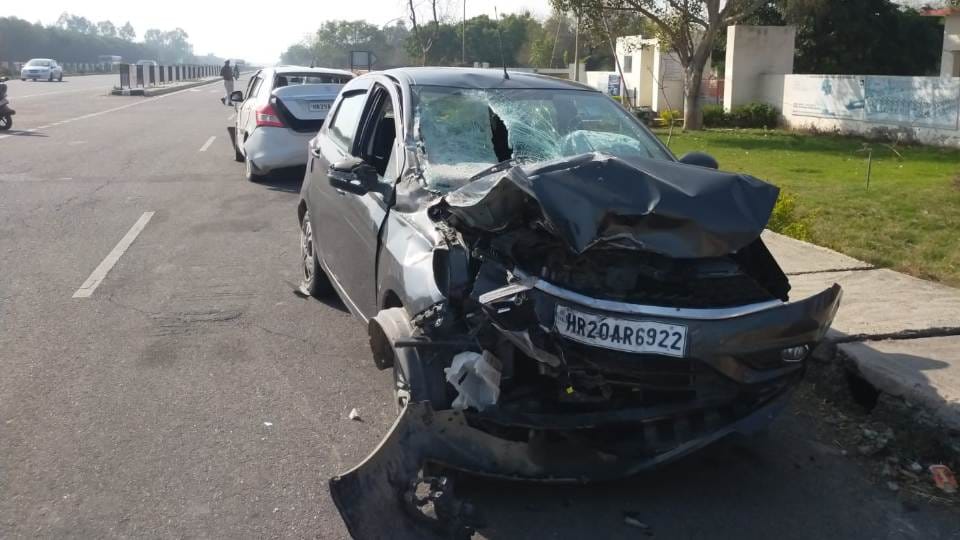 Six vehicles collided on Hisar-Sirsa National Highway 10 people injured