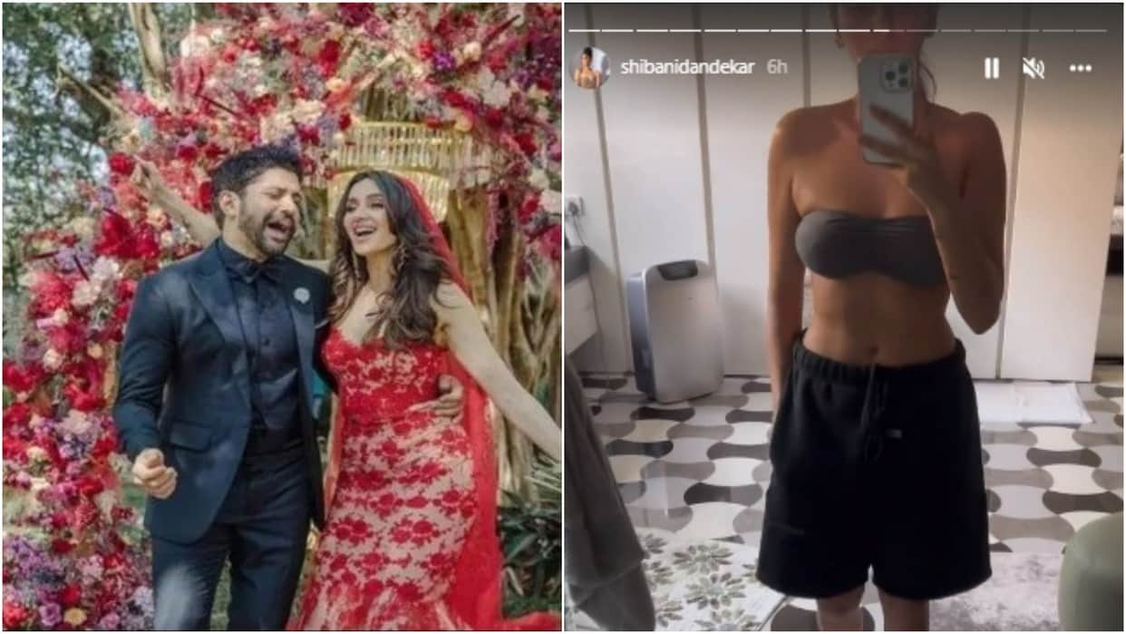 Farhan Akhtar wife Shibani Dandekar pregnancy rumour Shibani break silence and shares video in which she flaunt abs