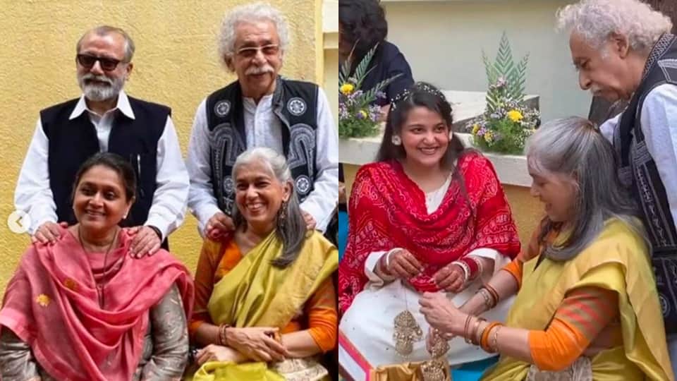 fans love naseeruddin shah einstein look in Sanah Kapoor Mayank Pahwa Wedding