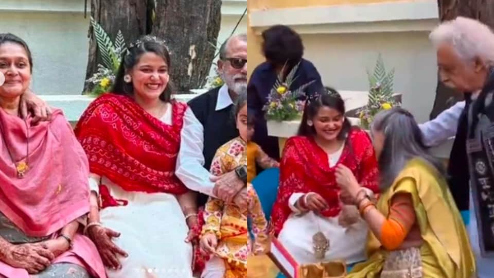 fans love naseeruddin shah einstein look in Sanah Kapoor Mayank Pahwa Wedding