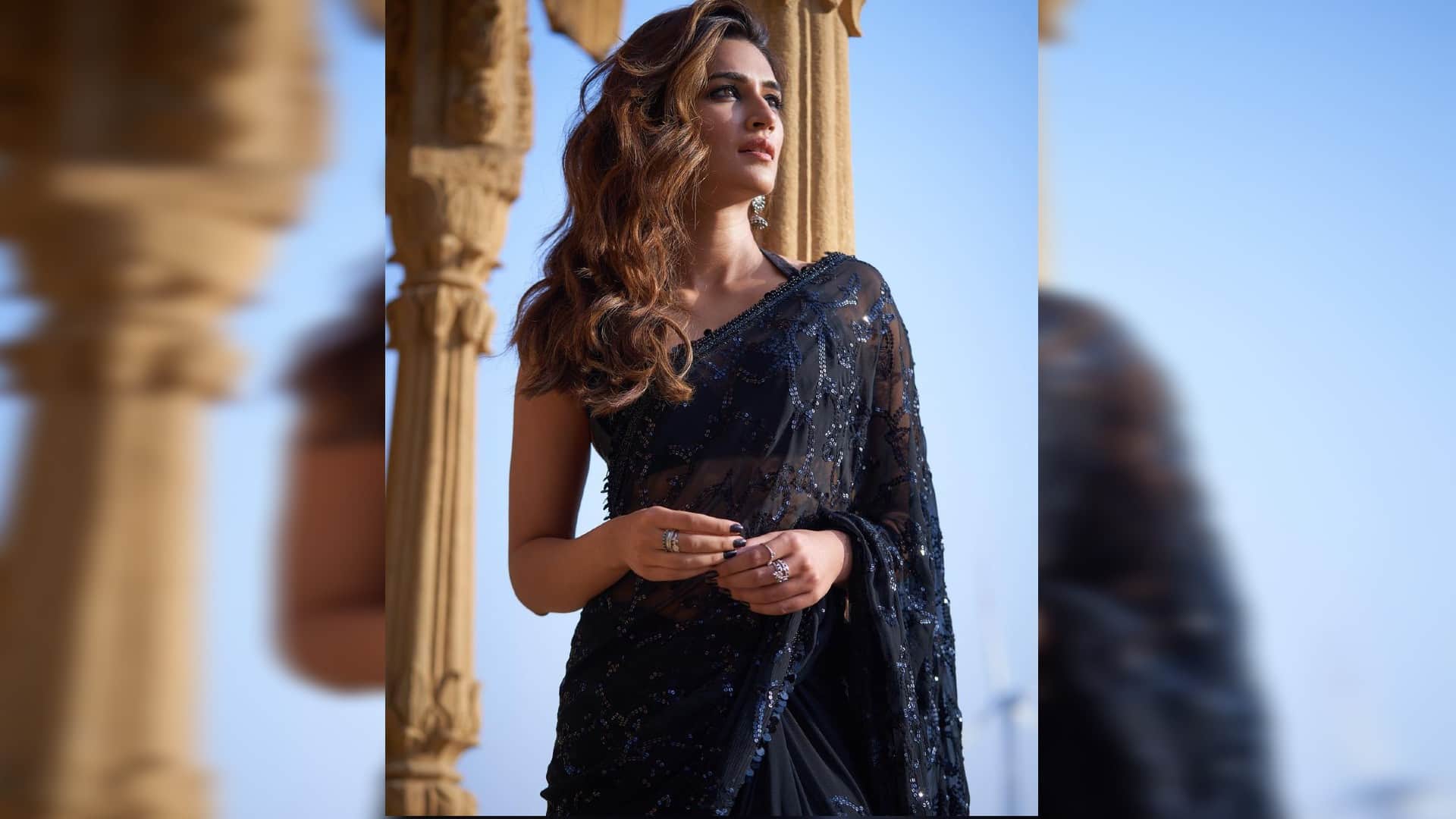 kriti sanon looking gorgeous in black saree see latest photos