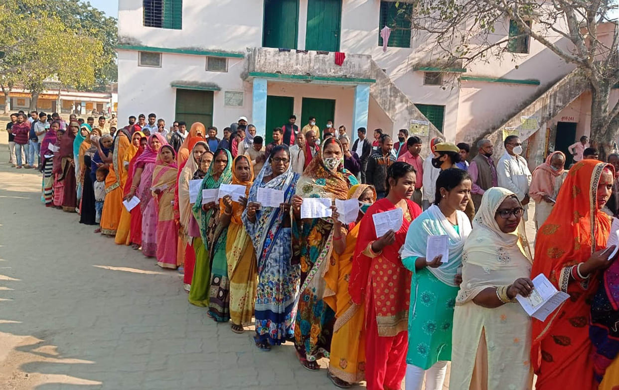 56.12 percent polling in seven seats in the district
