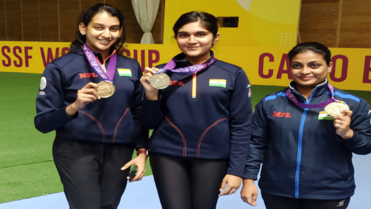 ISSF World Cup 2022: Indian shooter Nivetha, Esha, Ruchita win gold in womens 10m air pistol team event