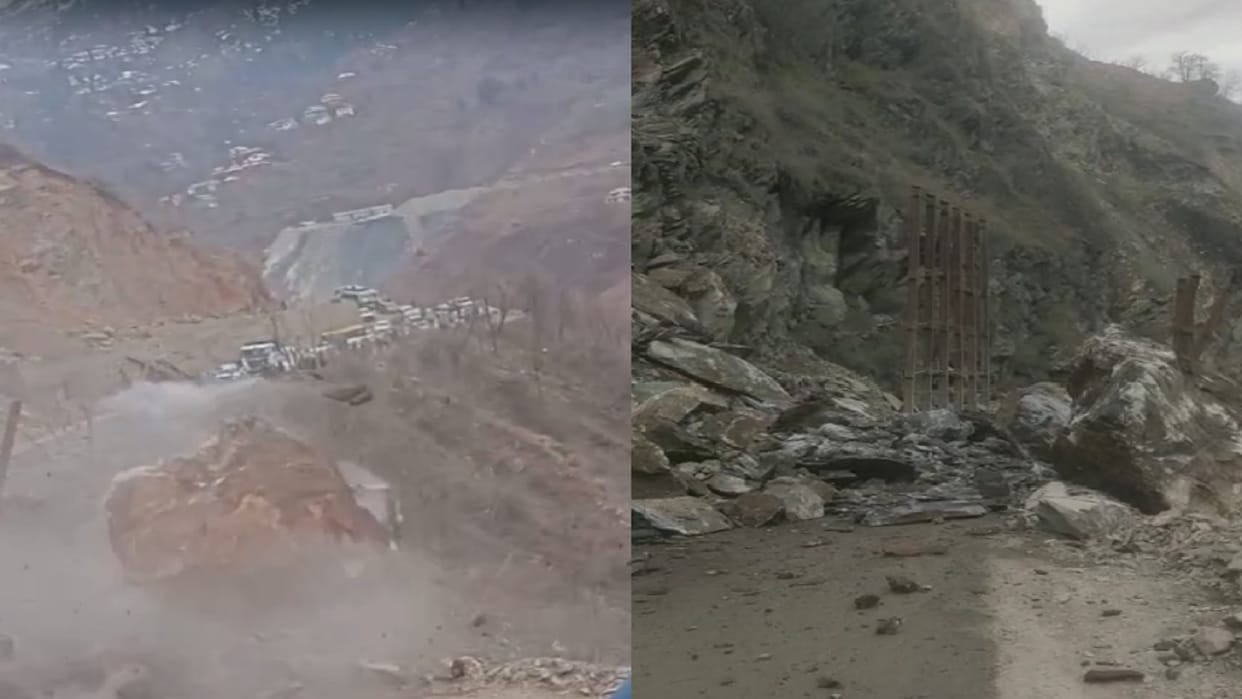 Heavy landslide on Jammu-Srinagar highway, traffic closed