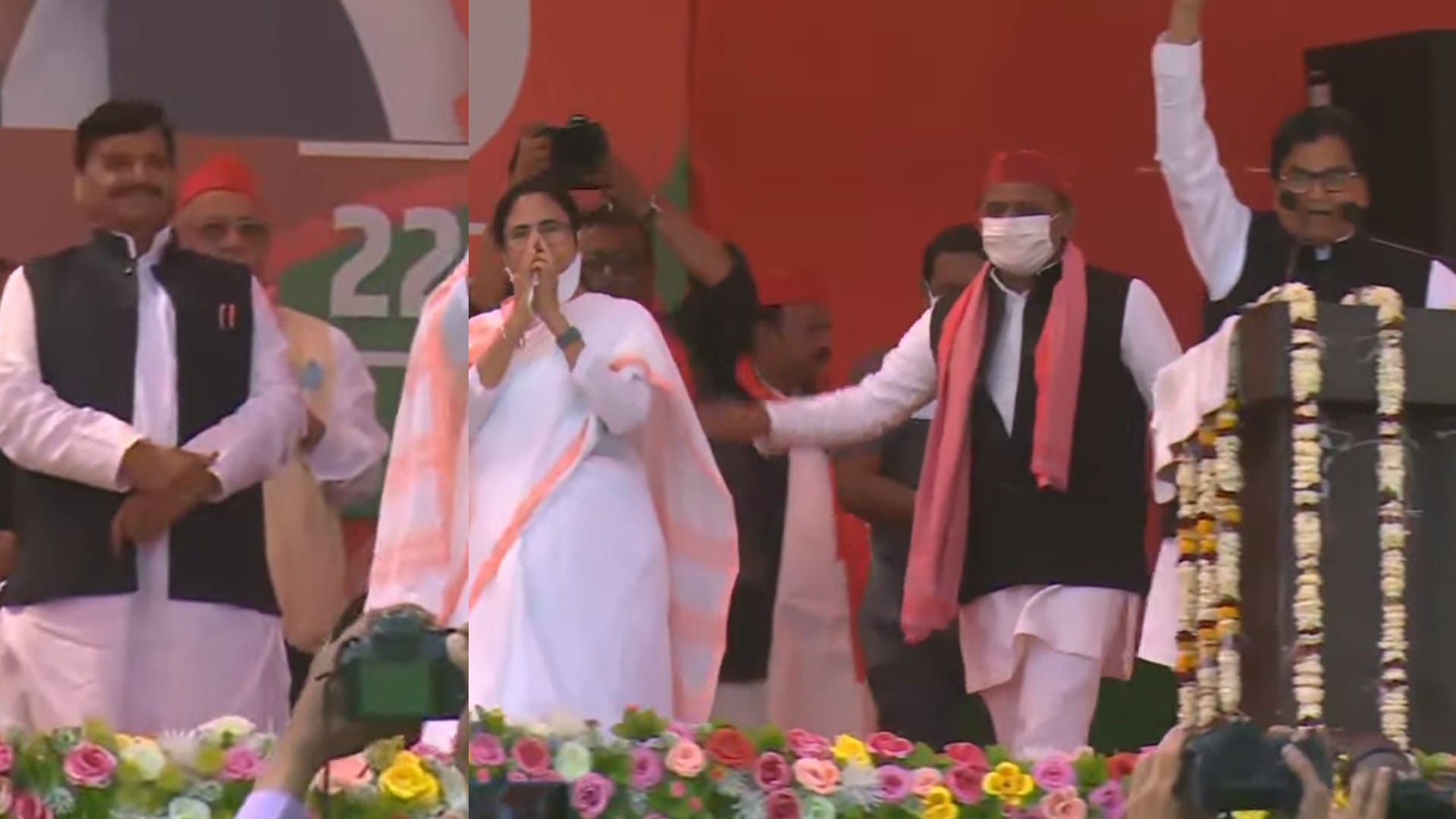शिवपाल सिंह यादव, ममता बनर्जी, अखिलेश यादव और प्रो. राम गोपाल