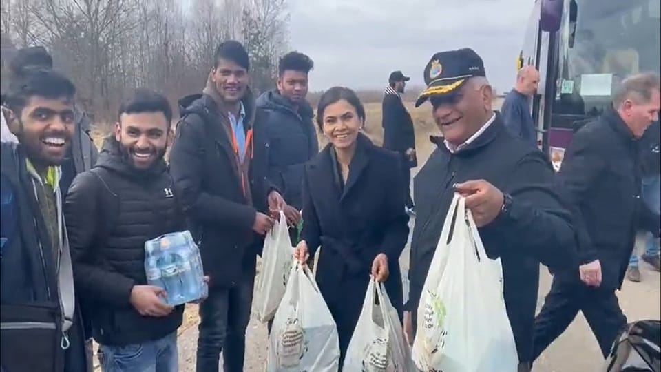 Ukraine Crisis, VK Singh meets Indian students stranded on Poland Ukraine border