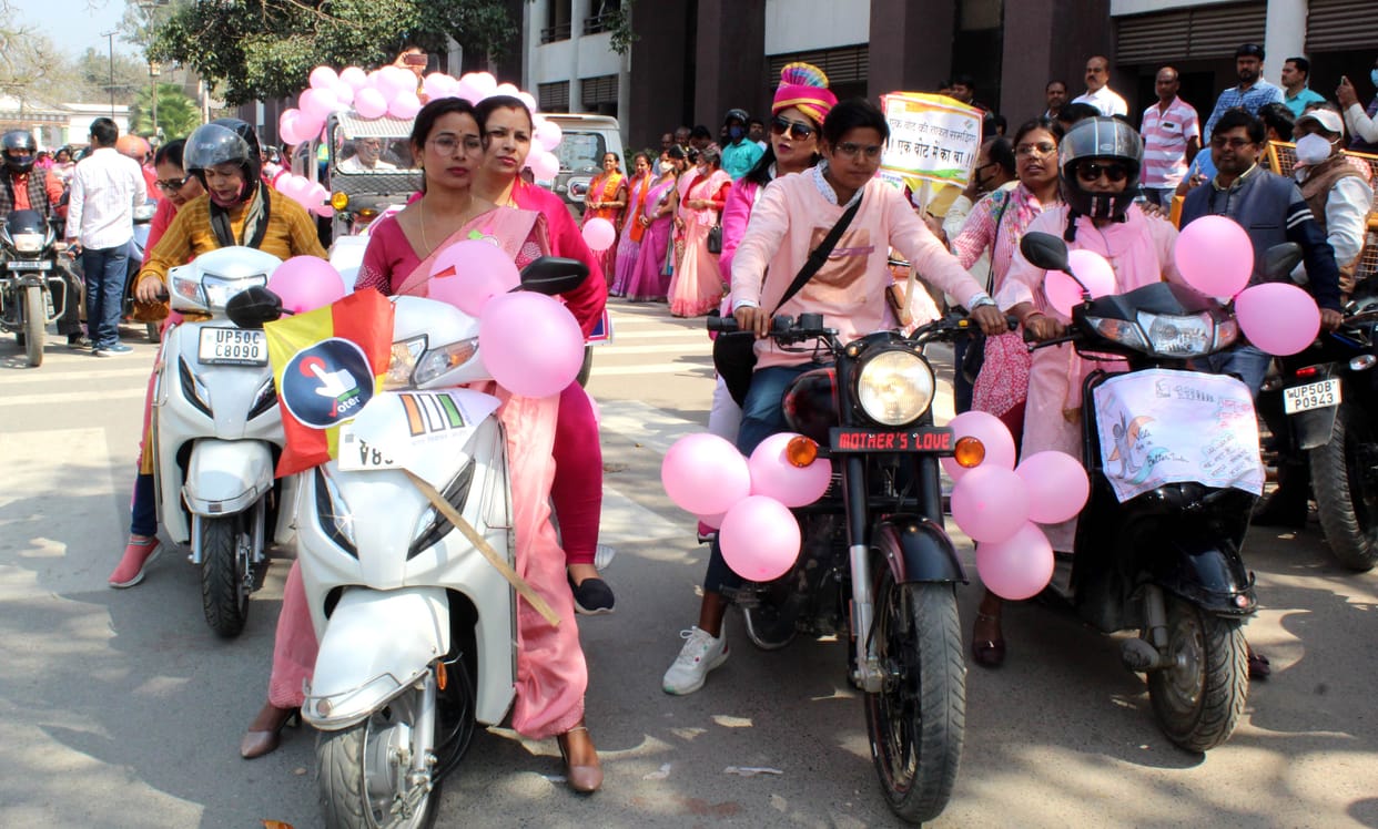 Made aware about voting by taking out a pink rally