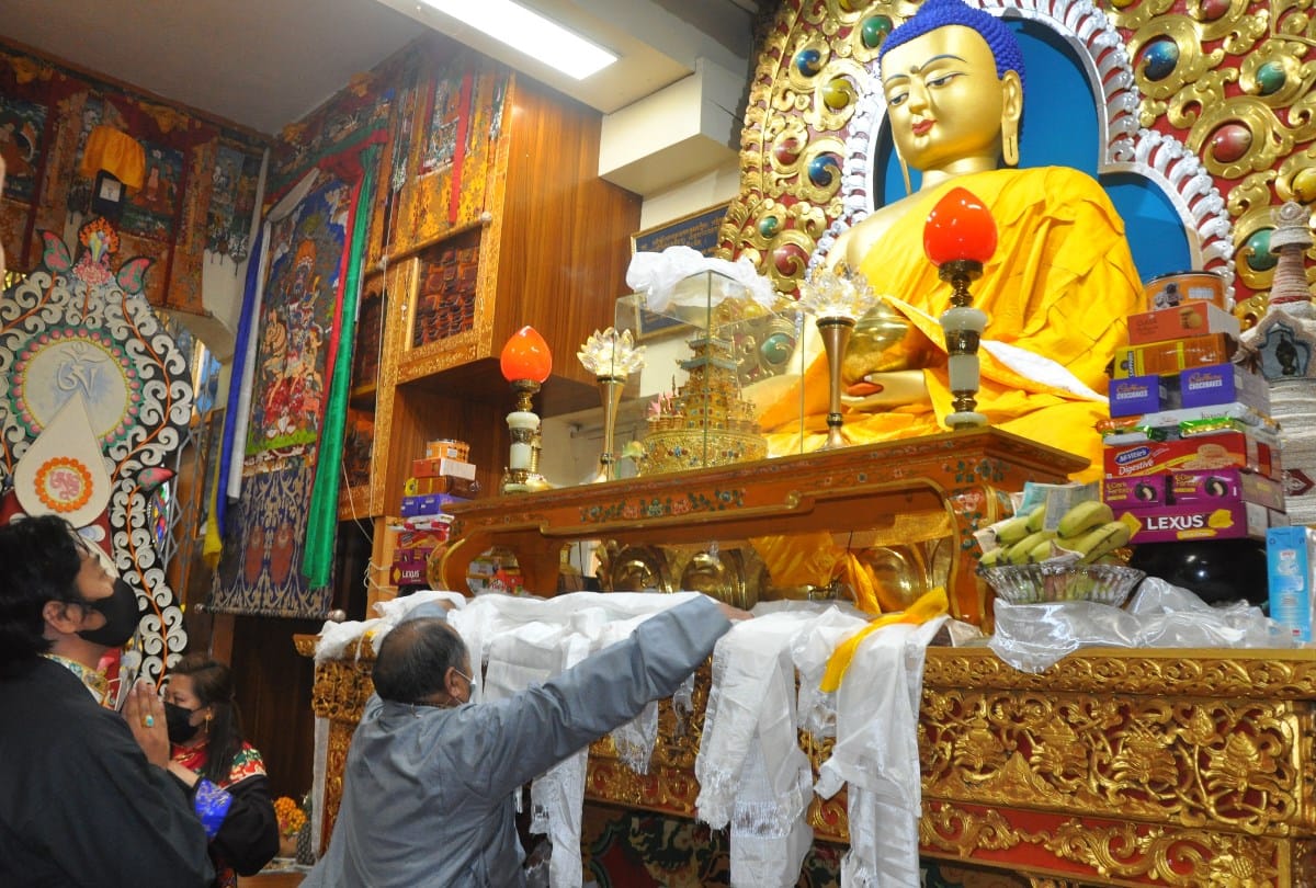 Tibetan New Year 2022 Losar started with prayer in Buddhist temple McLeod Ganj