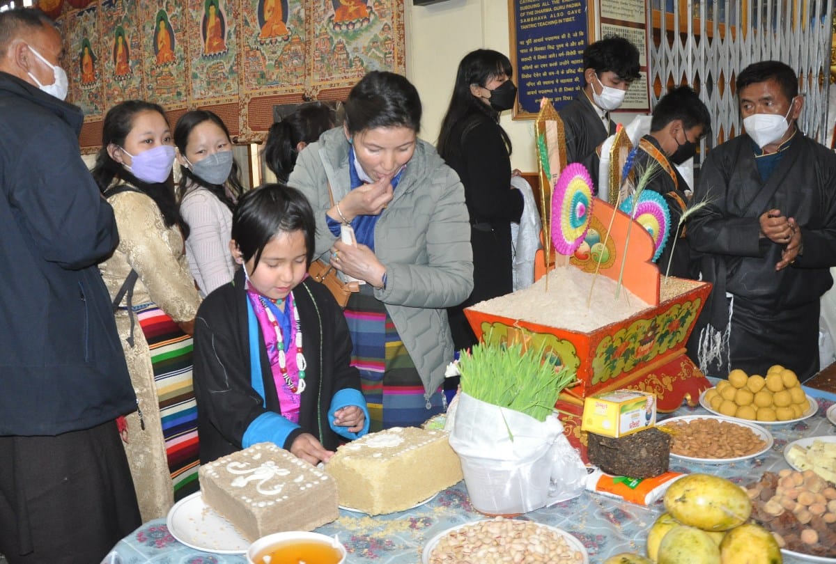 Tibetan New Year 2022 Losar started with prayer in Buddhist temple McLeod Ganj