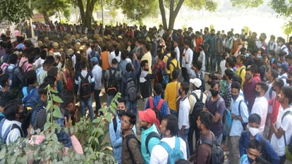 Allahabad University ruckus in protest against offline examination police chased after stone pelting