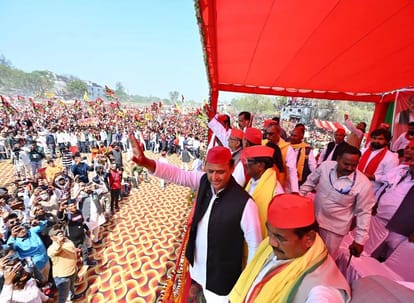 UP Assembly Election 2022 akhilesh yadav rally in mau with muktar ansari son abbas ansari said BJp senior leaders telling lie