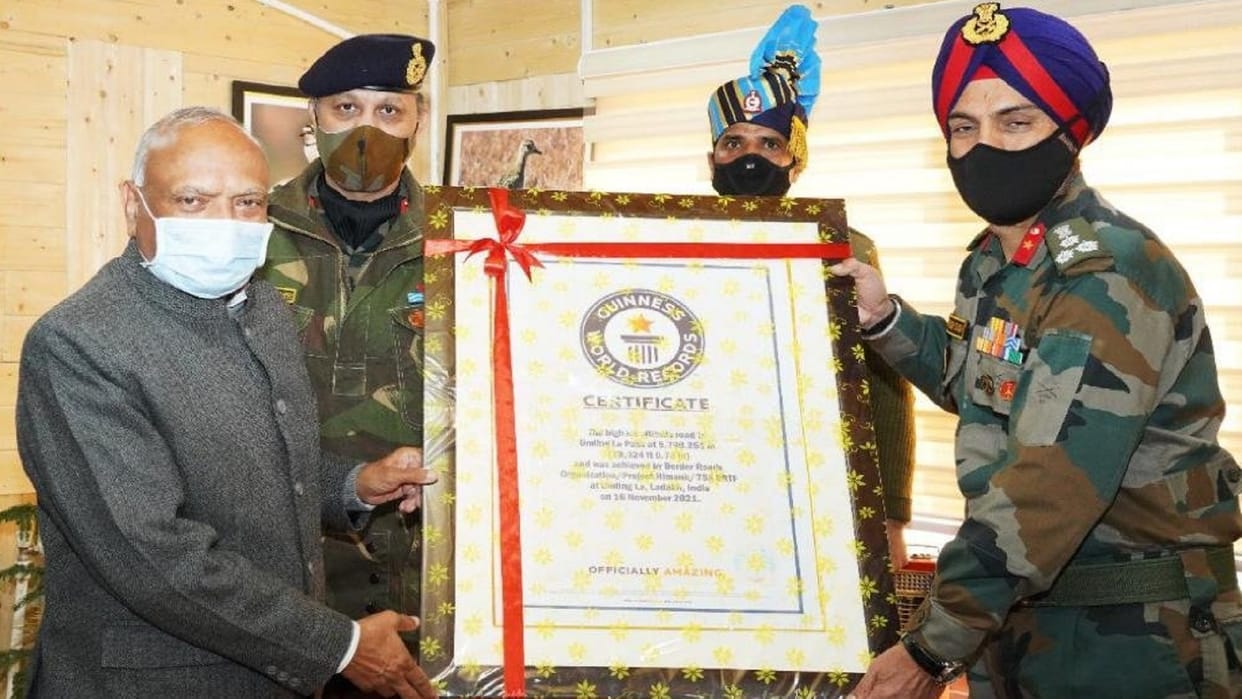 Ladakh: BRO created world record by building world's highest road Lt Governor congratulated