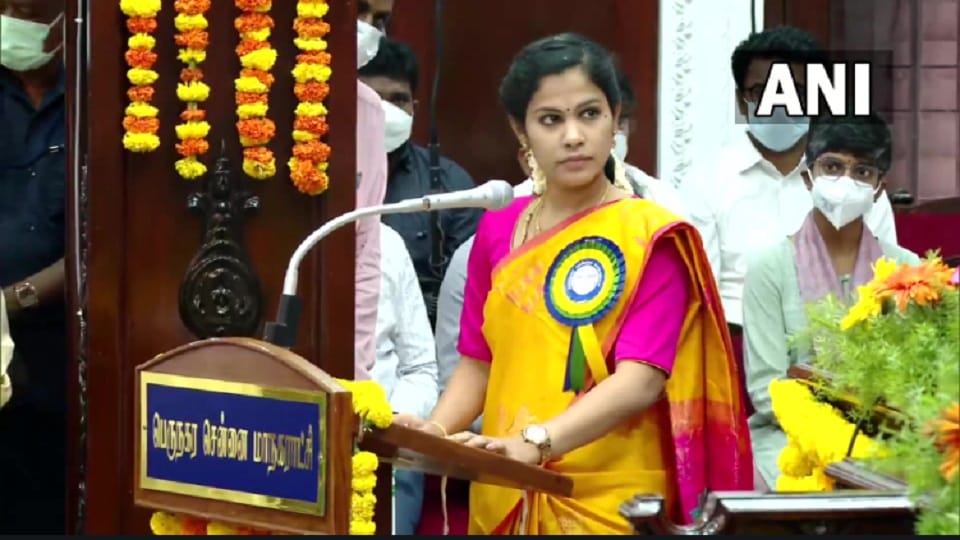 Tamil Nadu urban local body elections Priya Rajan New Mayor Chennai Corporation Dravida Munnetra Kazhagam