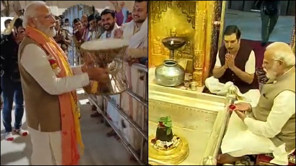 pm modi worshiping in baba vishwanath sought prosperity of the country and wished to remove global crisis