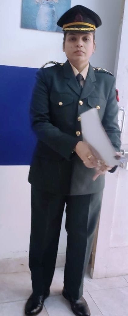 Sakshi is performing the duties as a captain in the army
