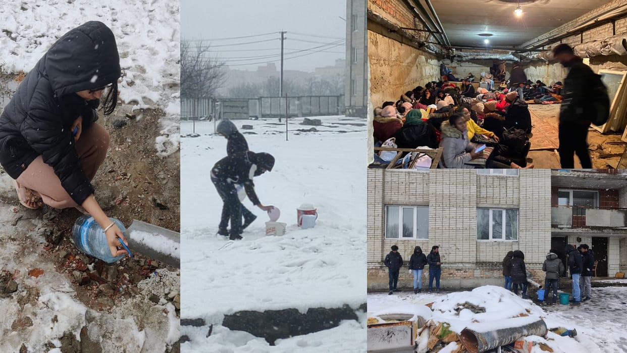 Ukraine vs Russia Indian students waiting ice to melt for drinking water facing many problems