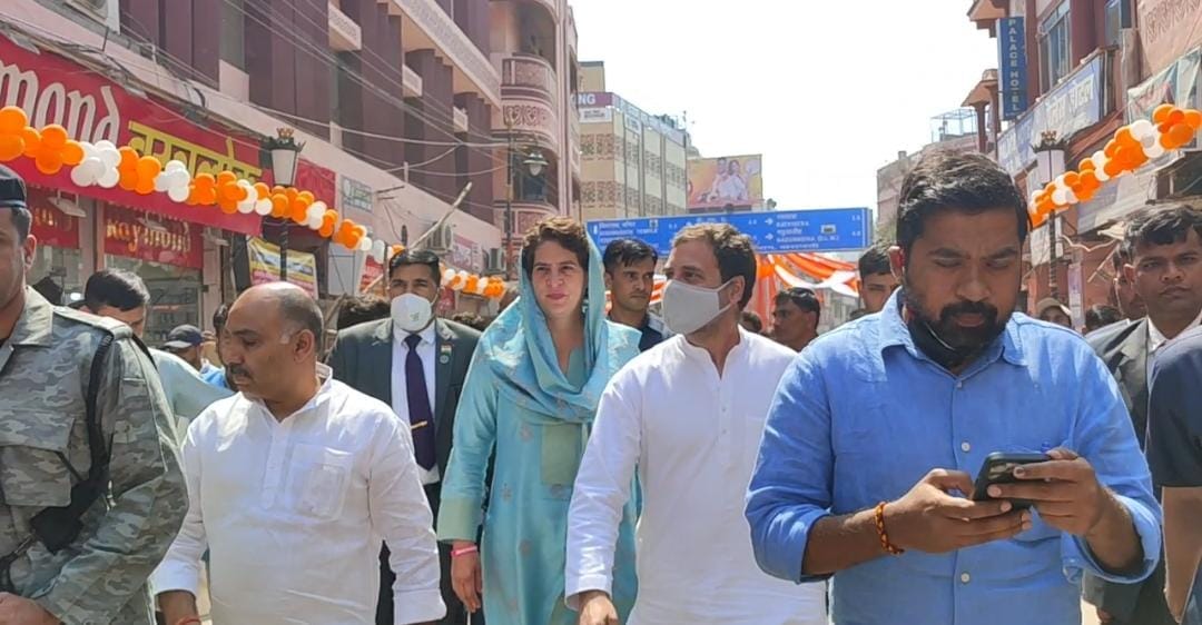 UP Assembly Election 2022 Rahul gandhi priaynka gandhi in varanasi for rally take blessings from kashi vishwanath mandir