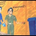 एमजी रोड पर दीवार पर बनीं जागरूकता पेटिंग