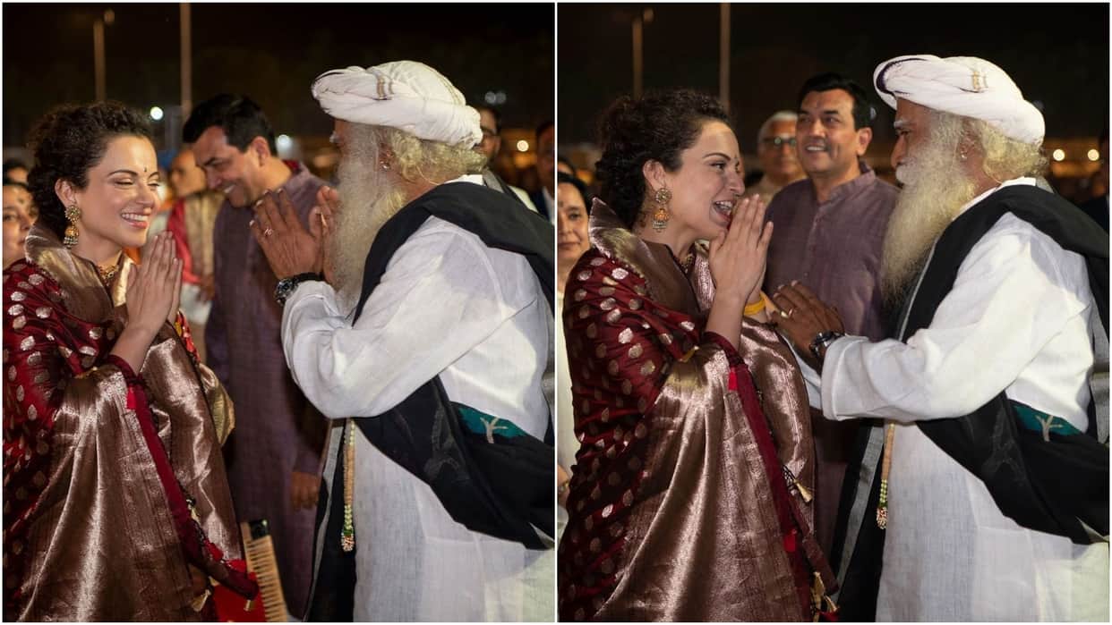 Kangana Ranaut shared pictures of Shivratri at isha foundation with Sadhguru ji