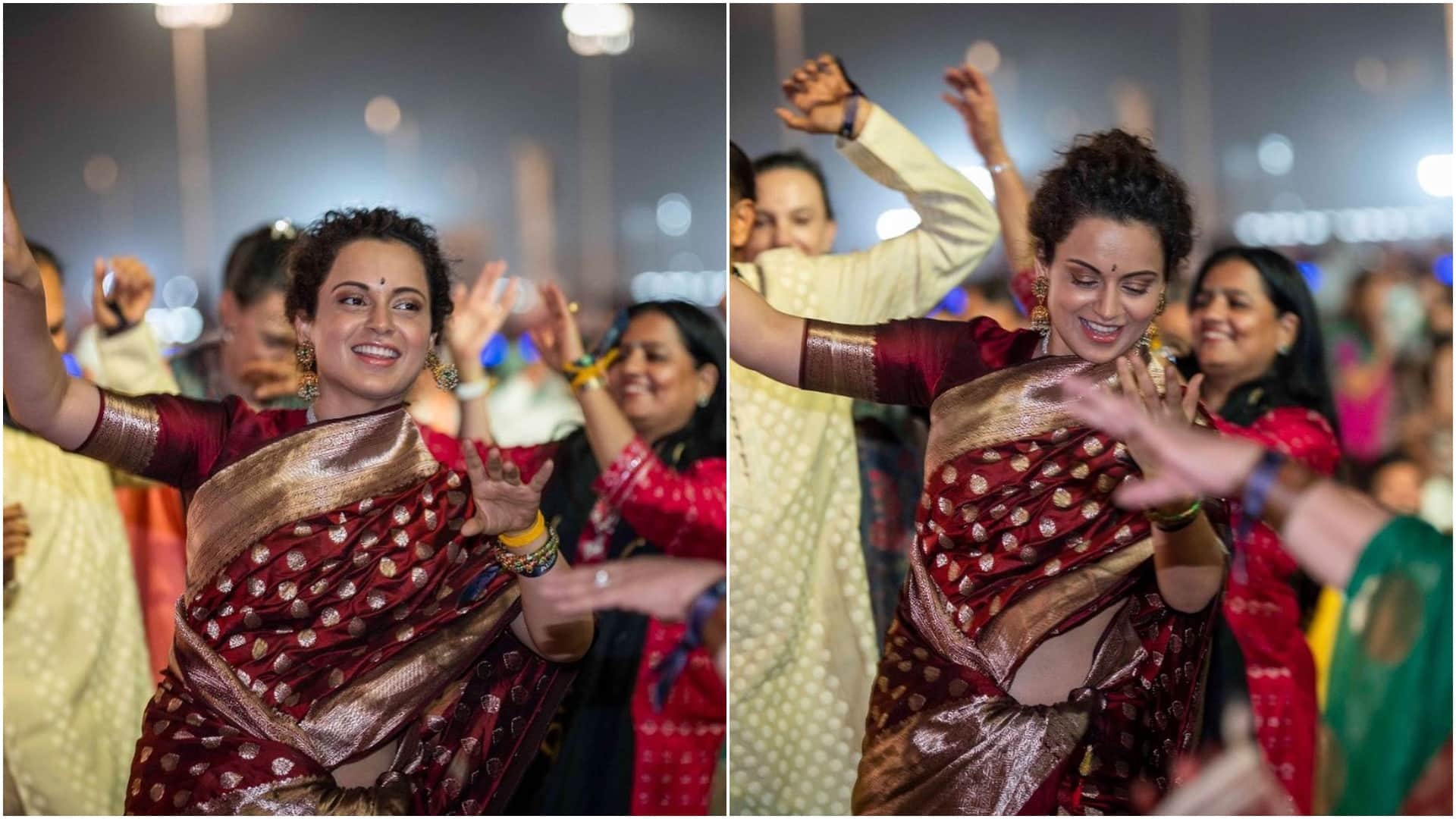 Kangana Ranaut shared pictures of Shivratri at isha foundation with Sadhguru ji