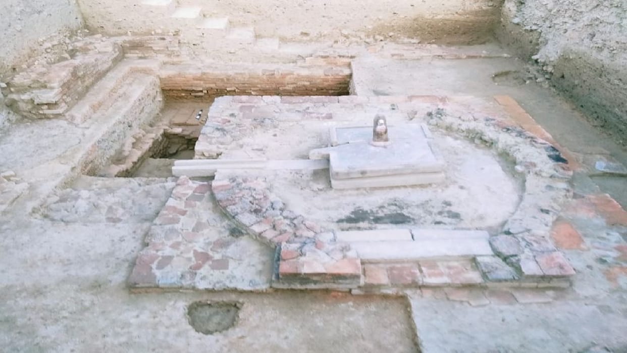 Shunga period bricks found in Babhniyav, pillar troughs of wooden pillars found at the entrance of Shiv temple