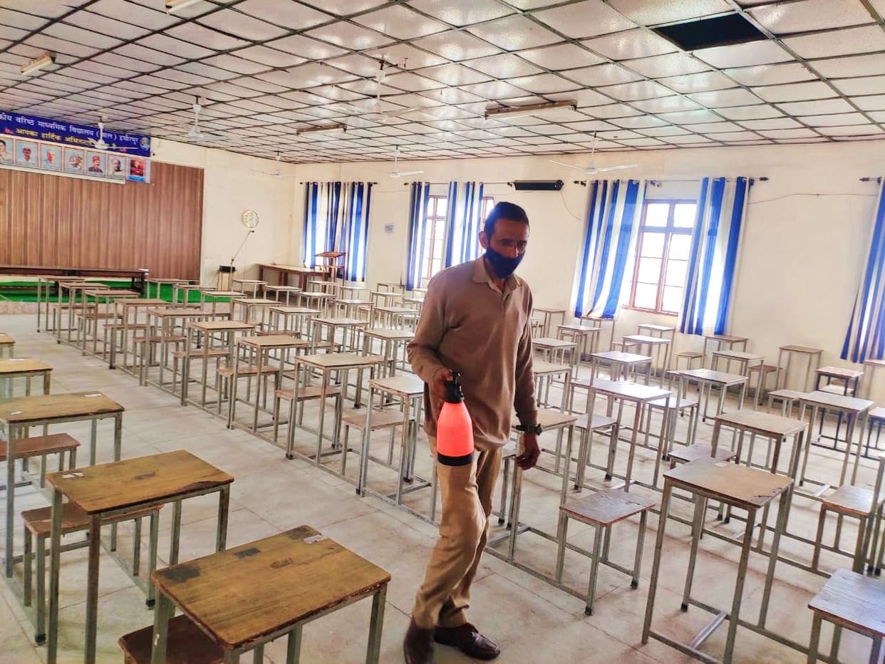 Sanitization work started in schools before board exams