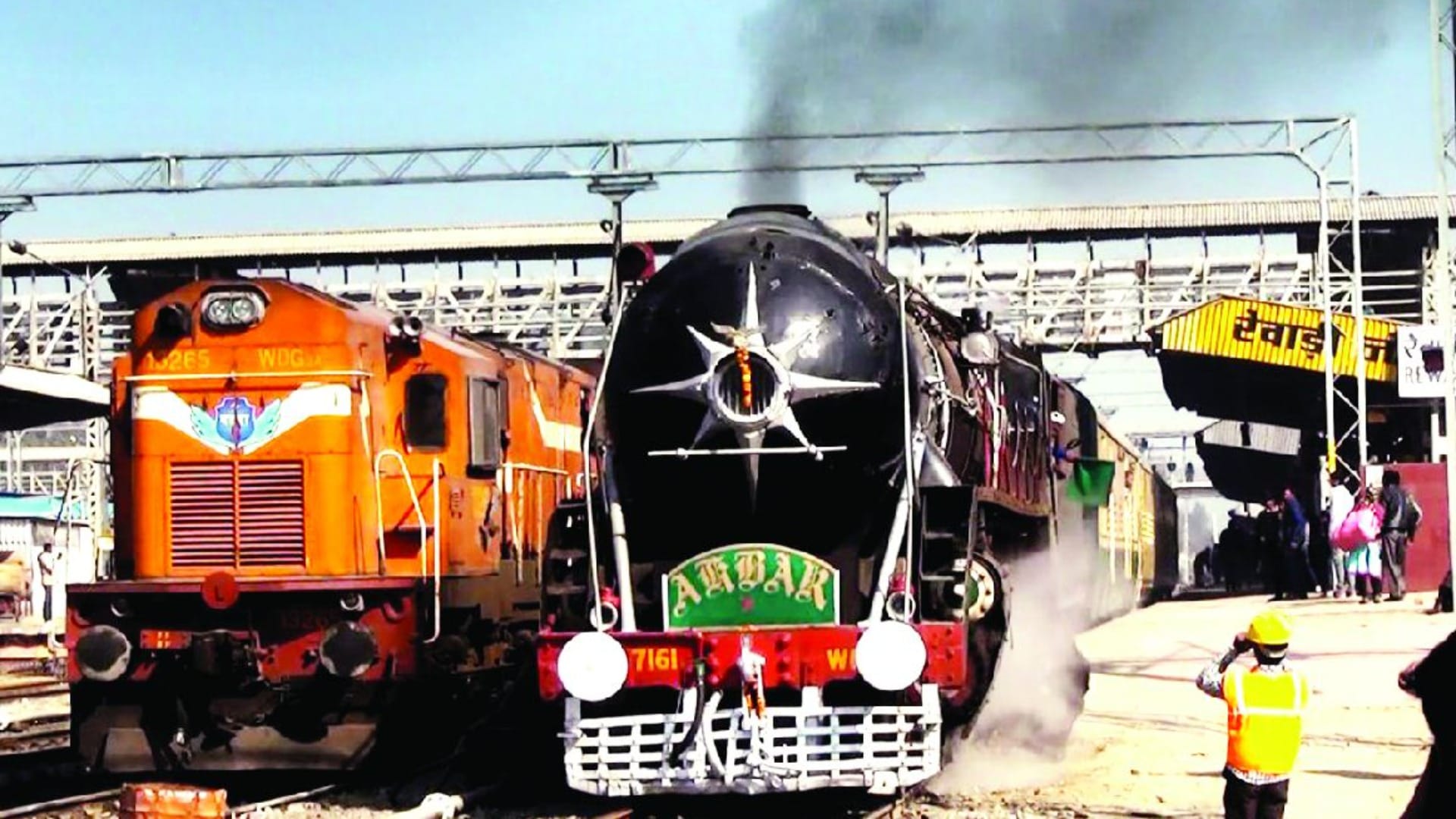 History of old steam engines located in the loco shed in Rewari, Haryana
