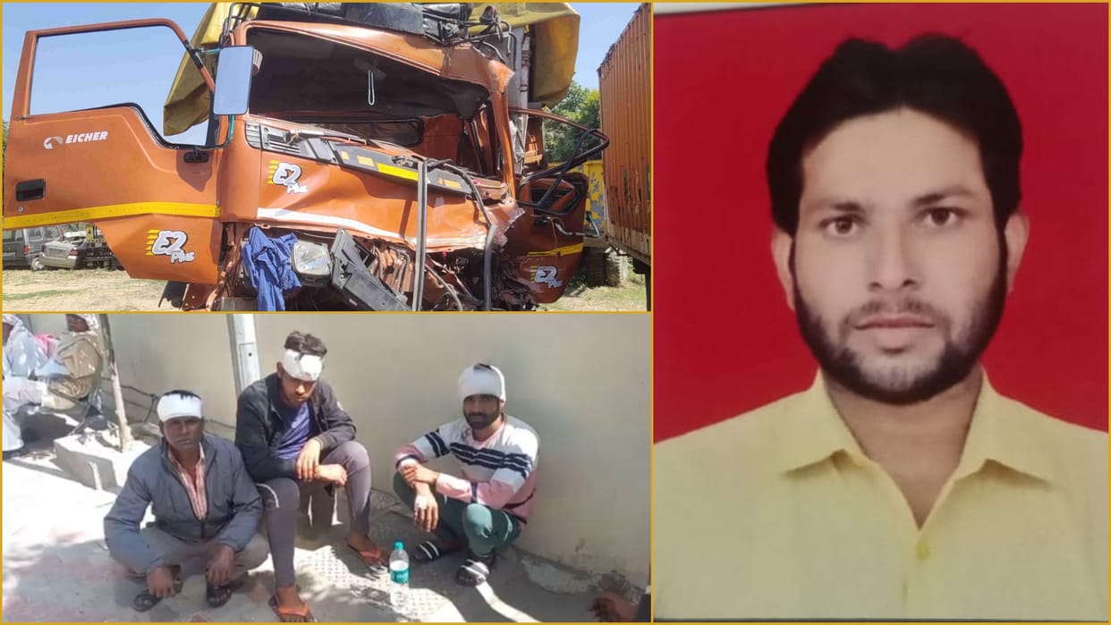 Accident of canter full of devotees going from Noida to Vaishno Devi in Sonipat of Haryana