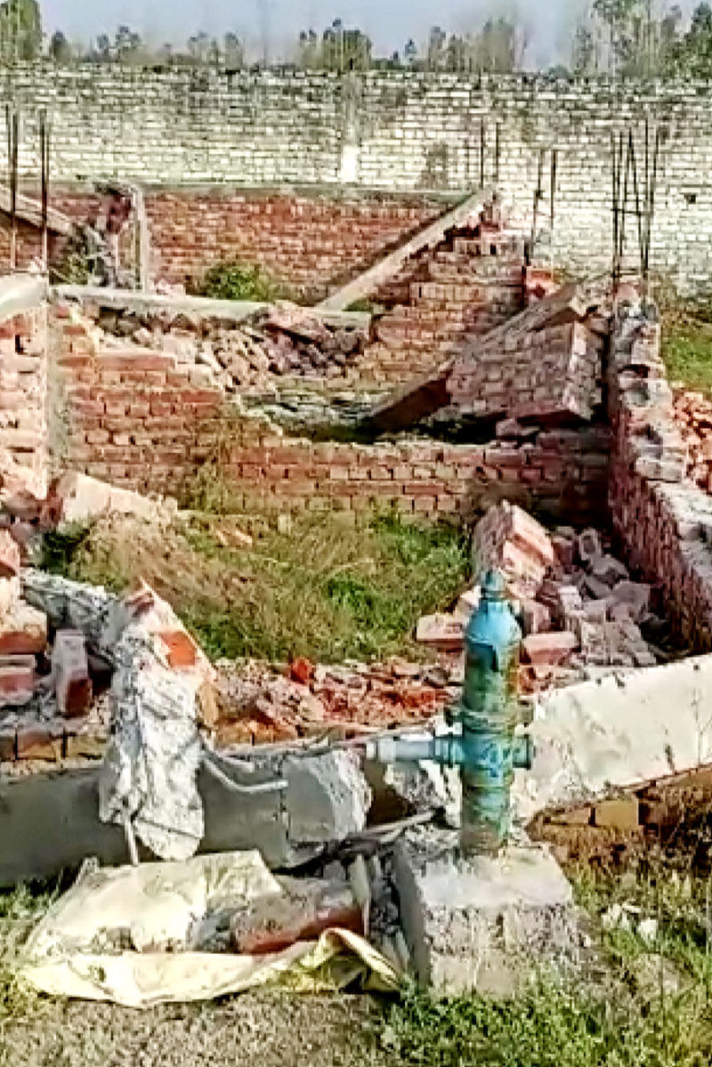 Authority demolished the house being built by PM Awas Yojana