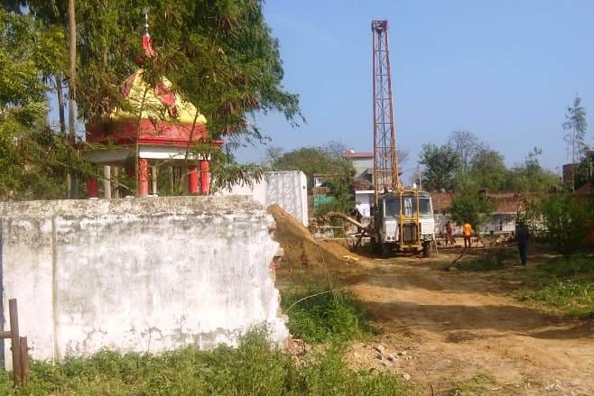 Opposition to the construction of a tank in the temple premises