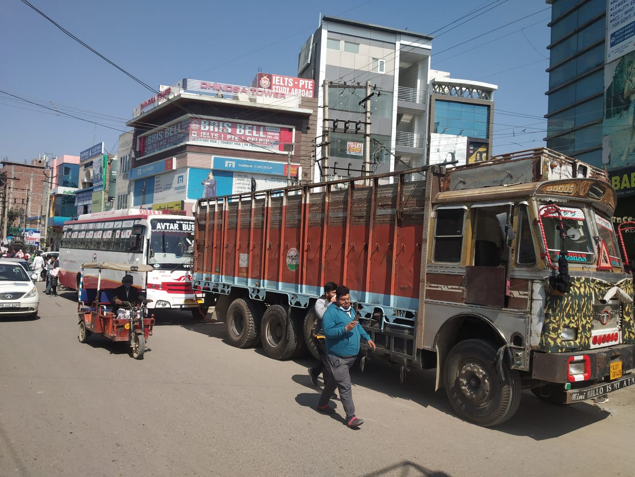Route given from outside the city, private bus drivers arbitrarily passing through the city
