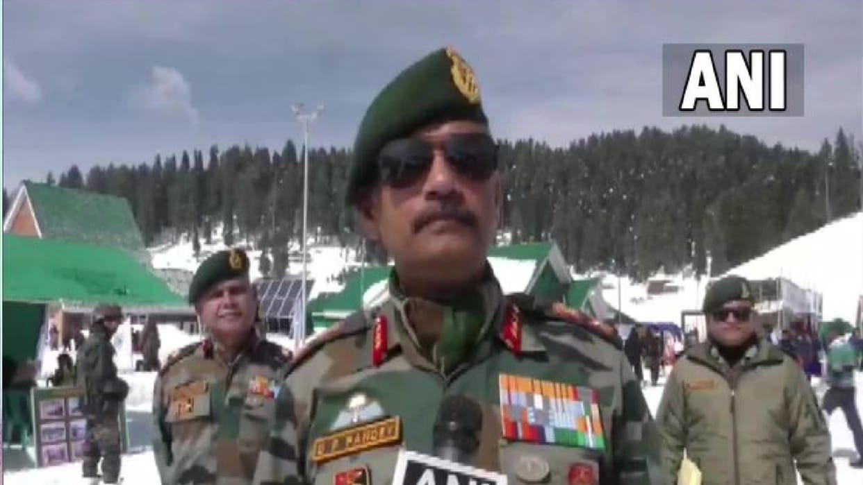 tourists increased and reduction in stone pelting protests in kashmir said Lt Gen DP Pandey GoC Chinar Corps