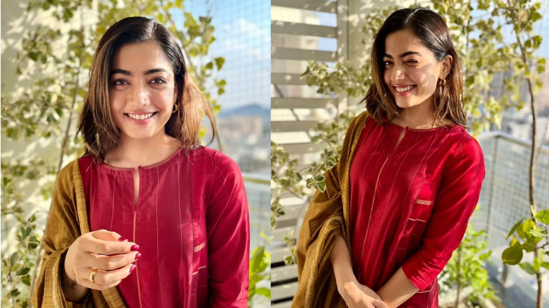 Rashmika Mandanna shared beautiful pictures in a blue saree fans said you are the reason of happiness in my life