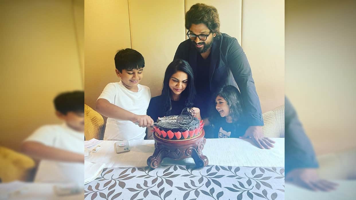 allu arjun celebrate 11th wedding anniversary with wife  and children see pics