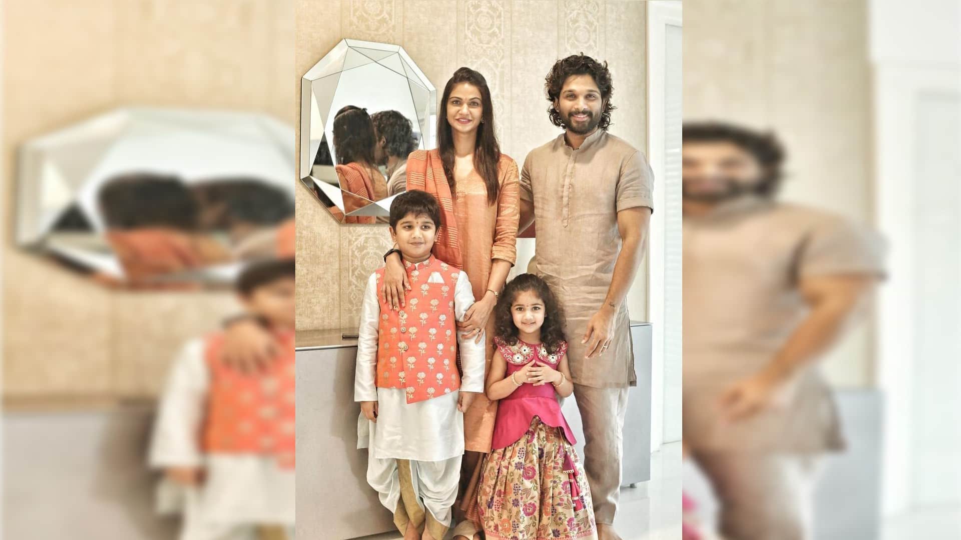 allu arjun celebrate 11th wedding anniversary with wife  and children see pics