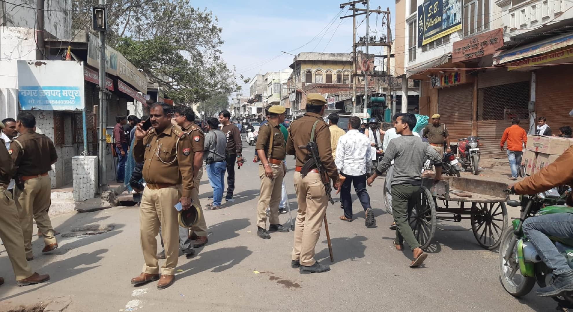 police-PAC deployed in area after attack on cow protectors in Mathura