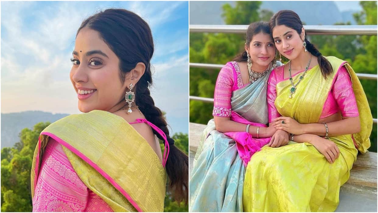 Janhvi Kapoor visits Tirupati Balaji Temple on her birthday see is looking beautiful in Silk Saree