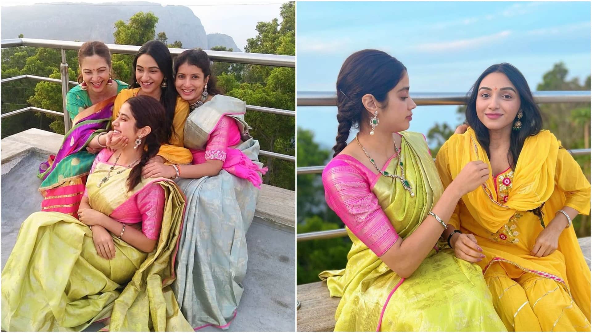 Janhvi Kapoor visits Tirupati Balaji Temple on her birthday see is looking beautiful in Silk Saree
