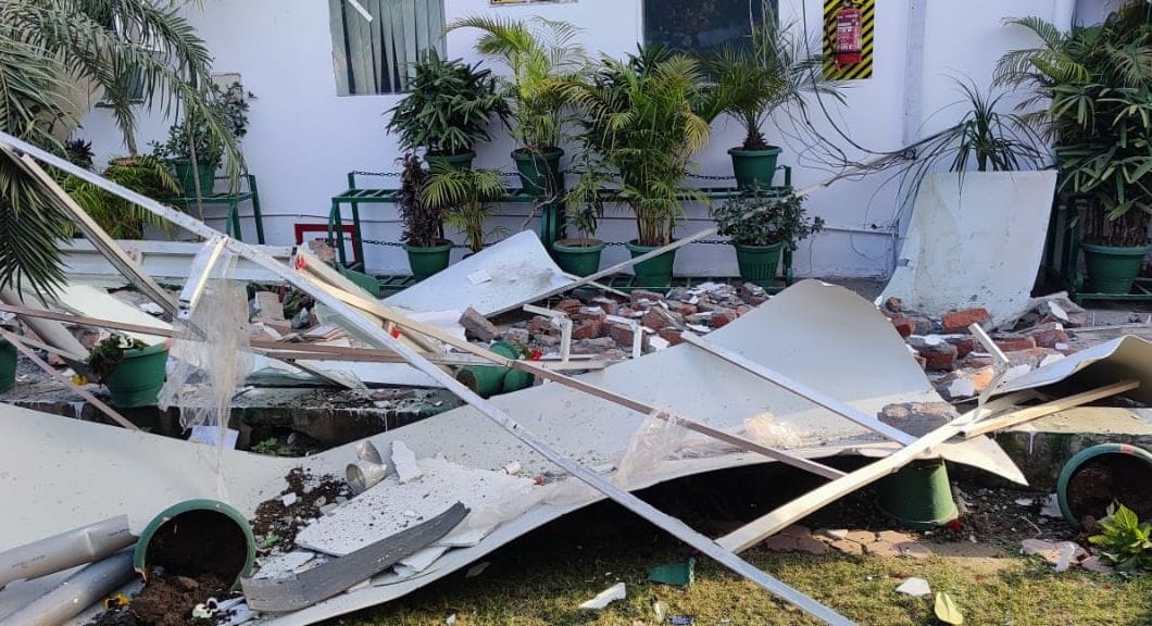 Compressor exploded with explosion in pharma company, stir