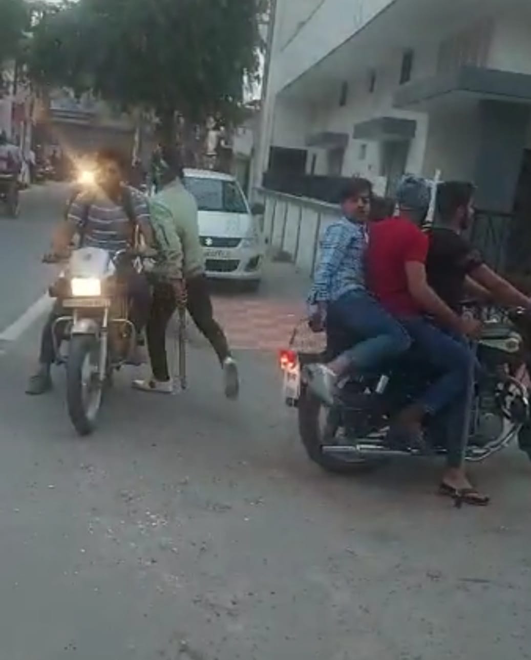 Girl surrounded with sticks, video went viral
