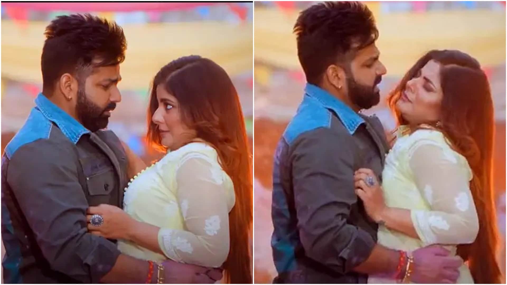 Bhojpuri: Pawan Singh new bhojpuri holi song White White Lehenga released was seen playing Holi with Smriti Sinha