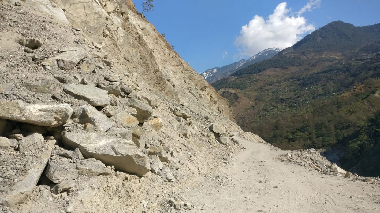 Stock of Debris on Lipulekh Road