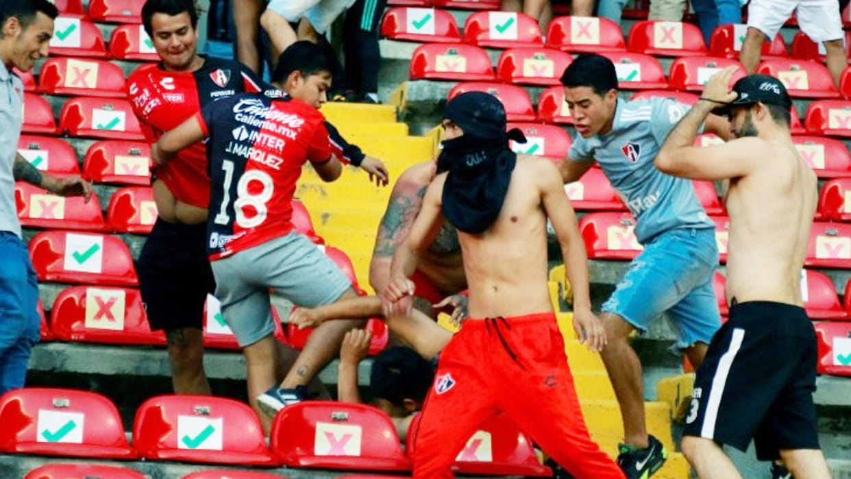 22 wounded in violence at Mexican football match, match called off after fans clash at stadium