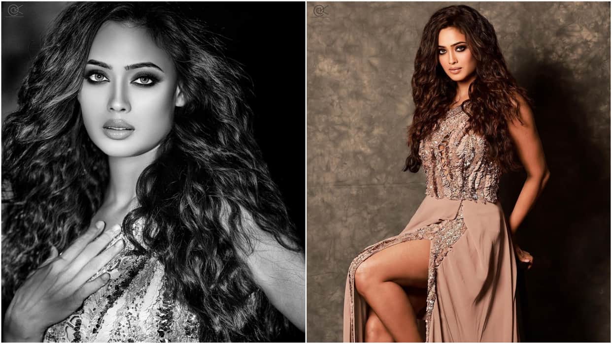 Shweta Tiwari latest photoshoot in high slit dress she is looking gorgeous
