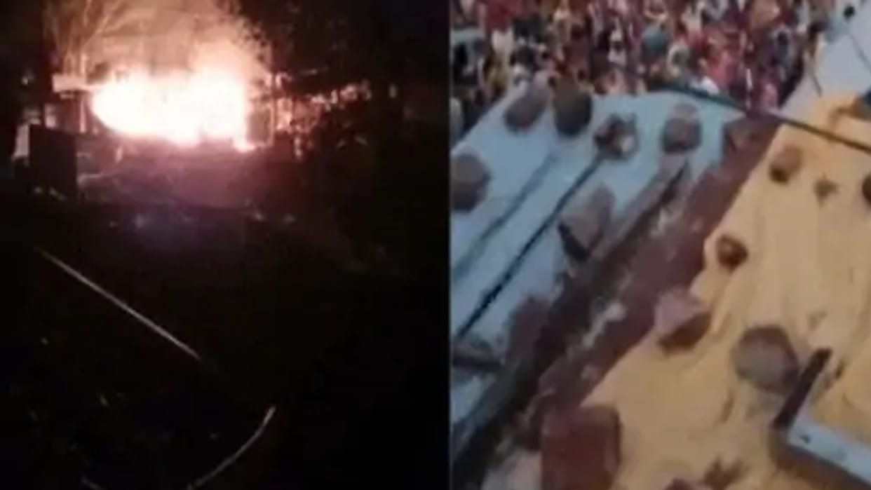 Betul: A fierce demonstration of the crowd to remove encroachment from government land, trying to set fire to shops, police handled the situation