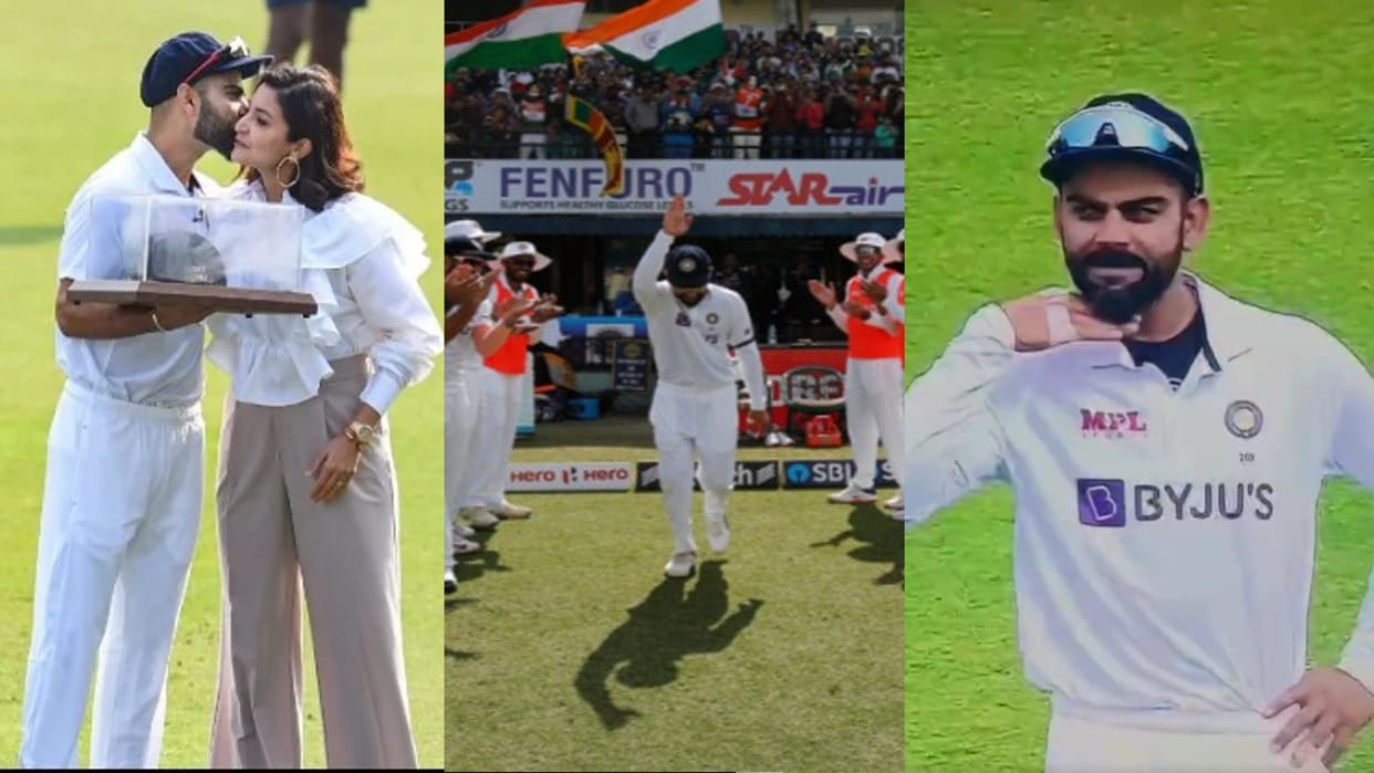Virat Kohli Pushpa andaz in 100th test Against Sri lanka also followed devenand