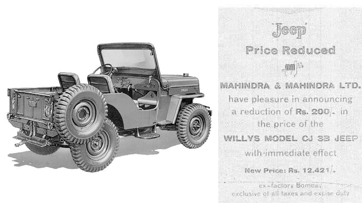 Anand Mahindra shares an advertisement of Jeep price reduce in 1960 calling it good old days