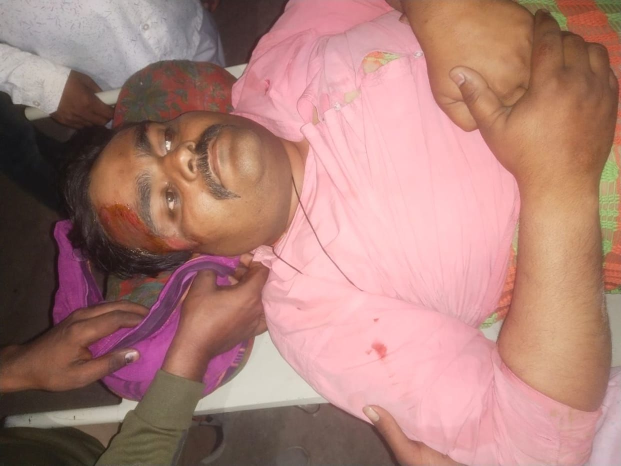 in road accident  three persons injured